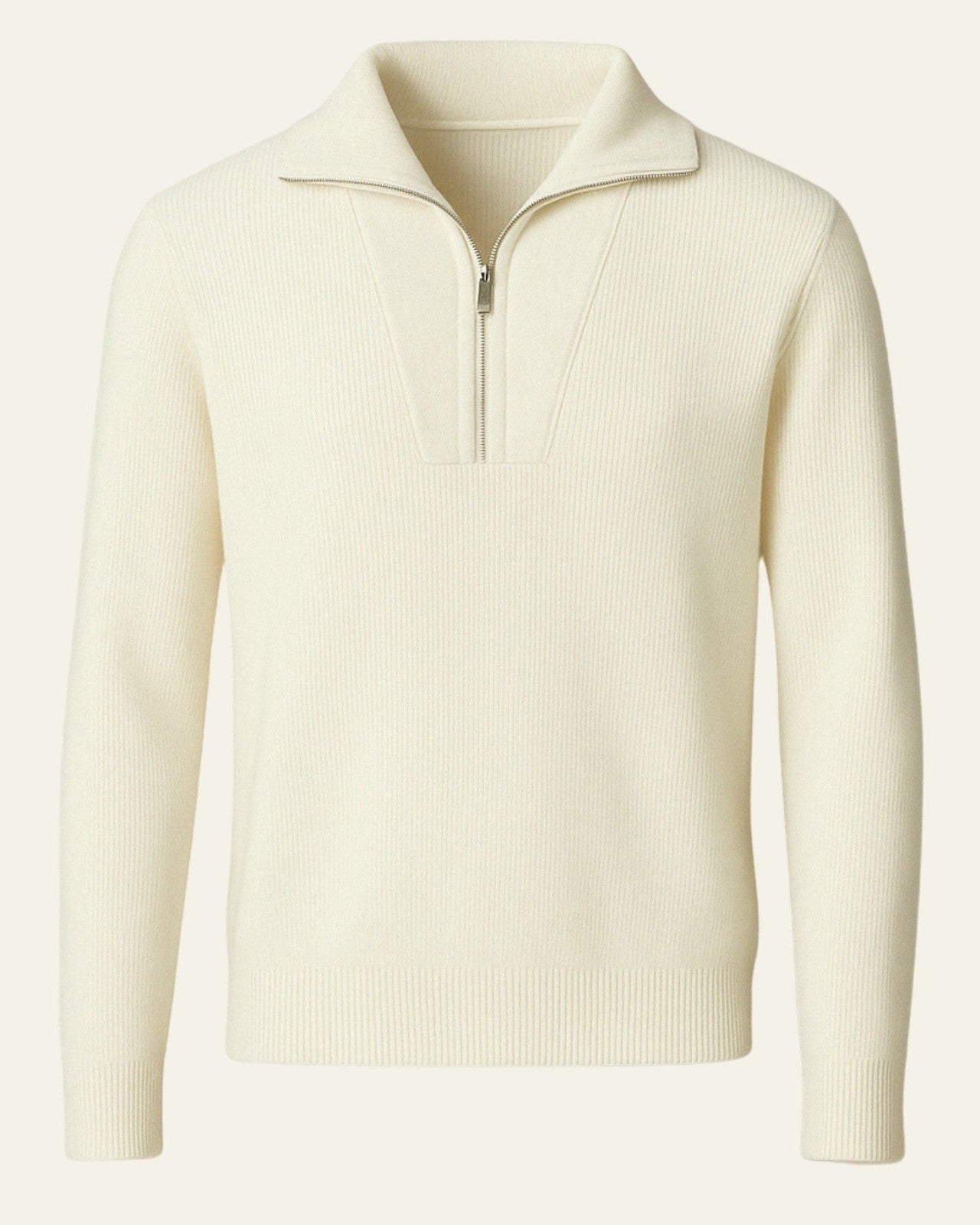 Aurazio Maglione in cachemire con zip da uomo