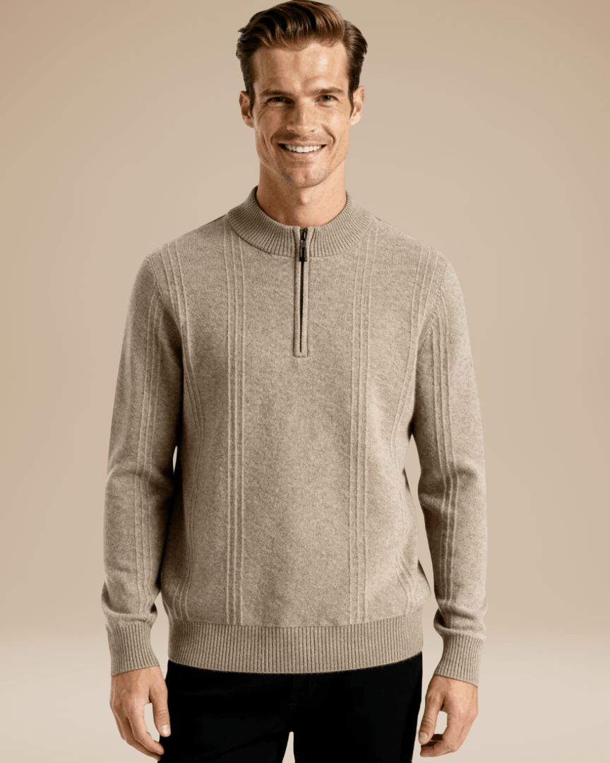 Aurazio Maglione Collo Alto a Coste Unisex Cashmere Morbido Caldo e Elegante Classico