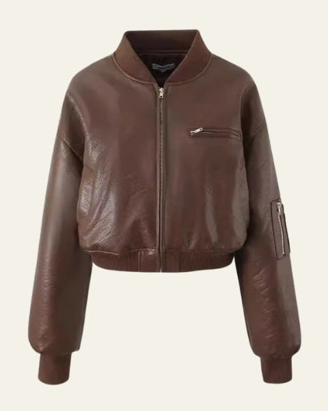 Aurazio Bomber corto in pelle vegana da donna