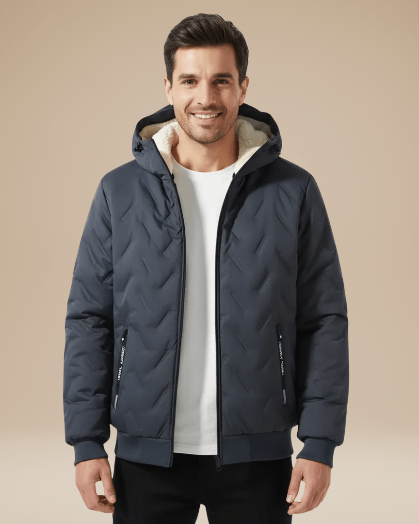 Aurazio Giacca Invernale Imbottita Uomo Calore Resistente Idrorepellente Con Fodera Sherpa