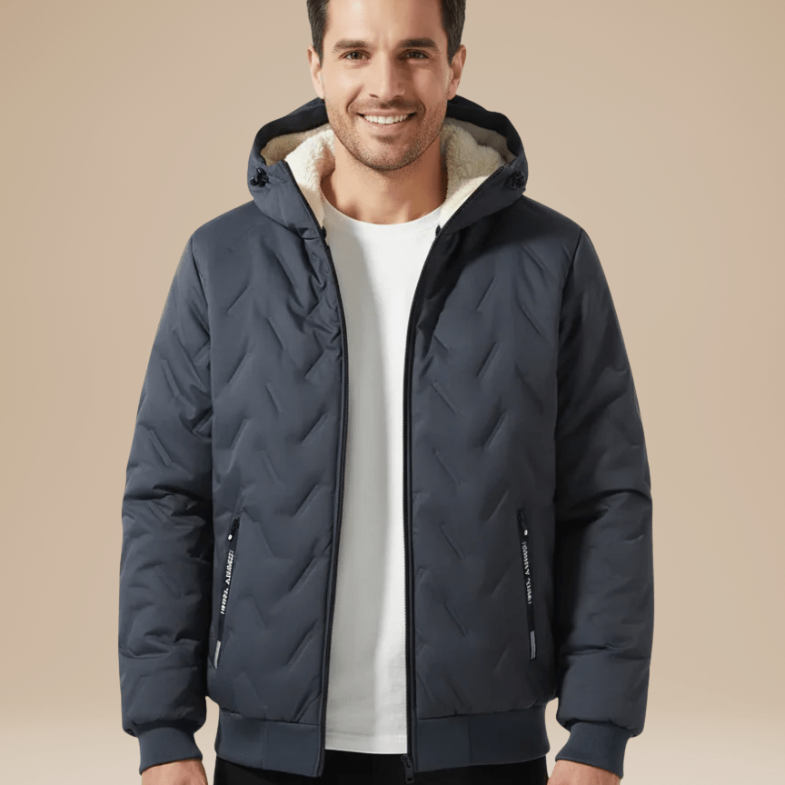 Aurazio Giacca Invernale Imbottita Uomo Calore Resistente Idrorepellente Con Fodera Sherpa