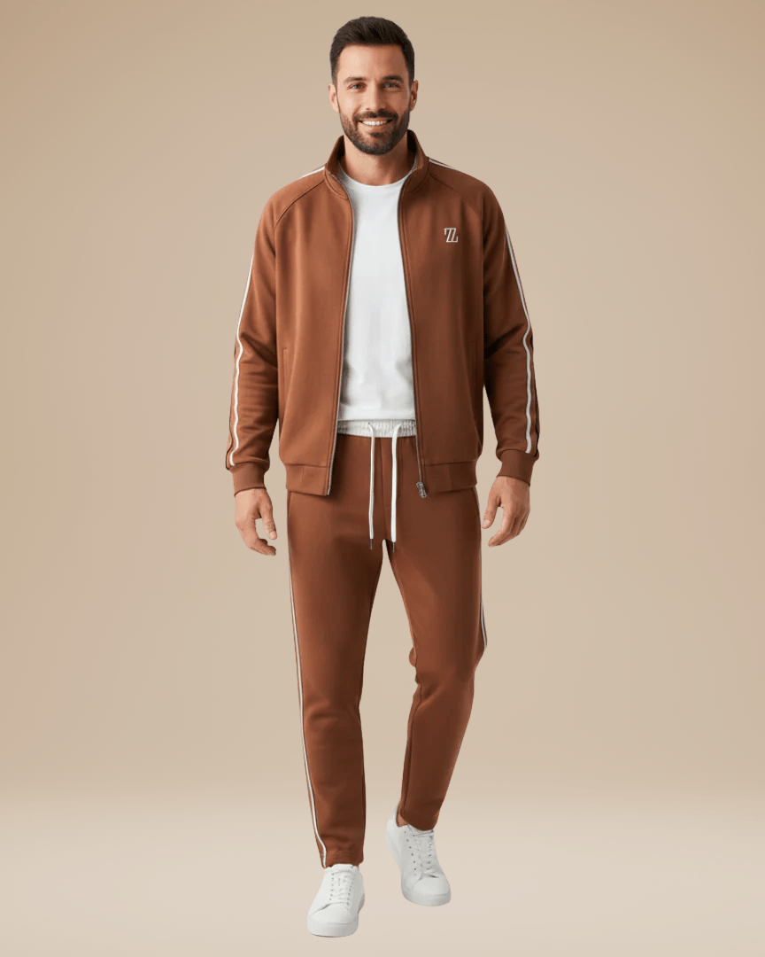 Aurazio Completo Sportivo Dinamico Uomo Con Giacca Zip Frontale Pantaloni Palestra Comfort