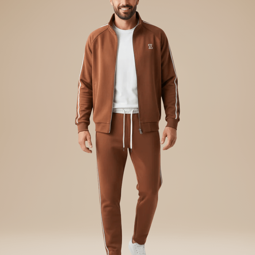 Aurazio Completo Sportivo Dinamico Uomo Con Giacca Zip Frontale Pantaloni Palestra Comfort