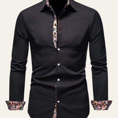 Aurazio Camicia a Bottoni Bordo Contrasto da Uomo