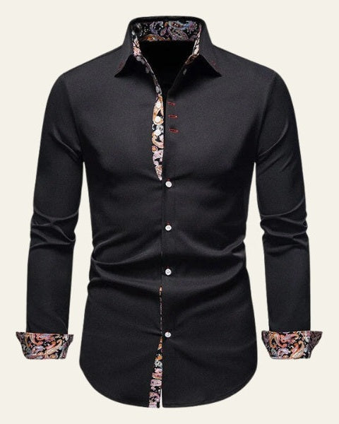 Aurazio Camicia a Bottoni Bordo Contrasto da Uomo