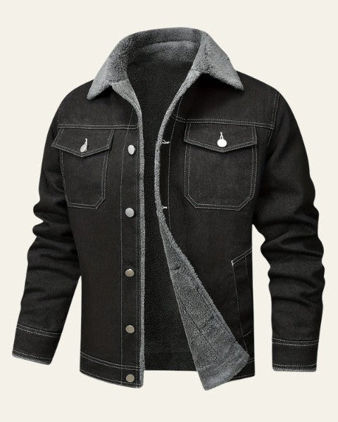 Aurazio Giacca in denim con fodera sherpa per Esploratori Urbani