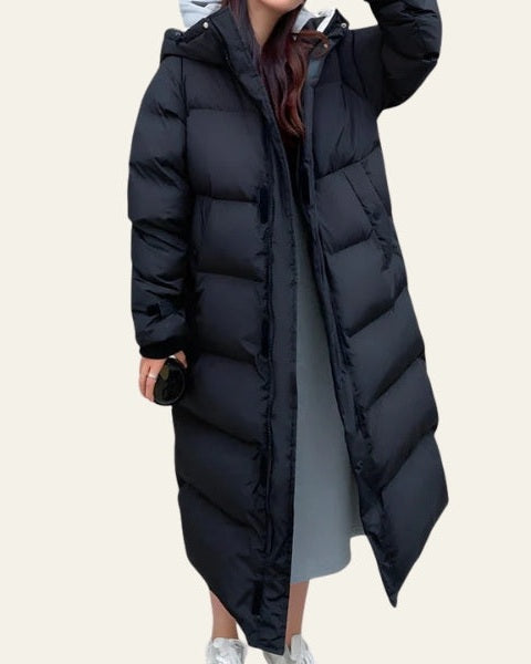 Piumino Donna Lungo Leggero con Cappuccio Linea Asciutta
