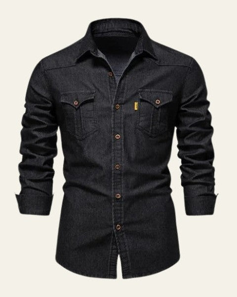 Aurazio Camicia di Jeans Classica da Uomo