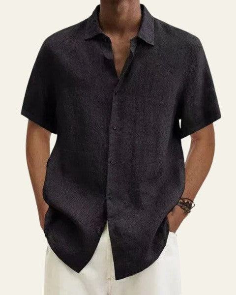 Aurazio Camicia a Maniche Corte da Uomo Leggera