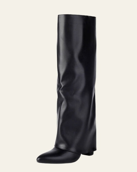 Stivali Donna al Ginocchio in Pelle Vegana Silhouette Scolpita
