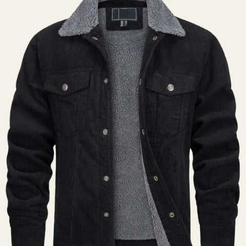 Aurazio Giacca in Corduroy con Fodera Sherpa da uomo