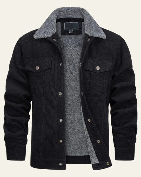 Aurazio Giacca in Corduroy con Fodera Sherpa da uomo