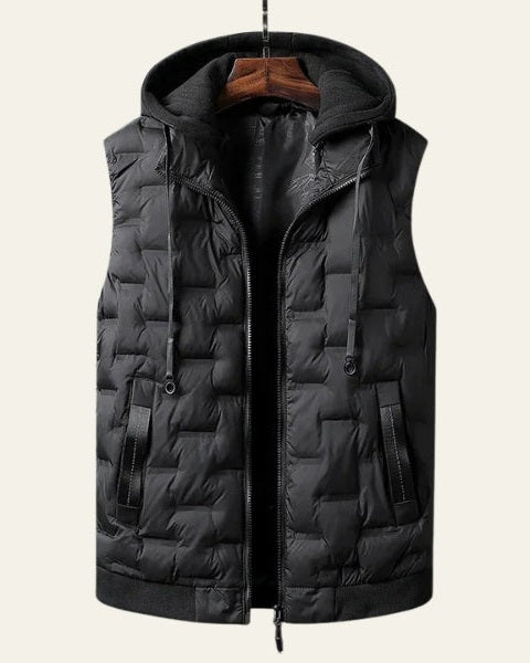 Aurazio Gilet Trapuntato Con Cappuccio Per Uomo