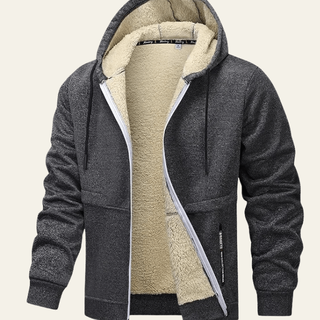 Aurazio Giacca con cappuccio foderata in pile da uomo