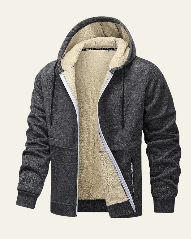 Aurazio Giacca con cappuccio foderata in pile da uomo