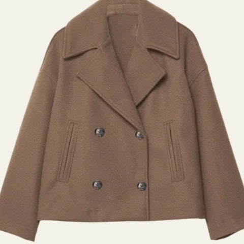 Aurazio Cappotto doppiopetto in lana corto da donna