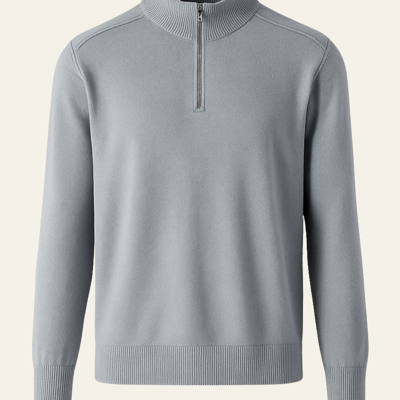 Aurazio Maglione di lana con zip parziale da uomo