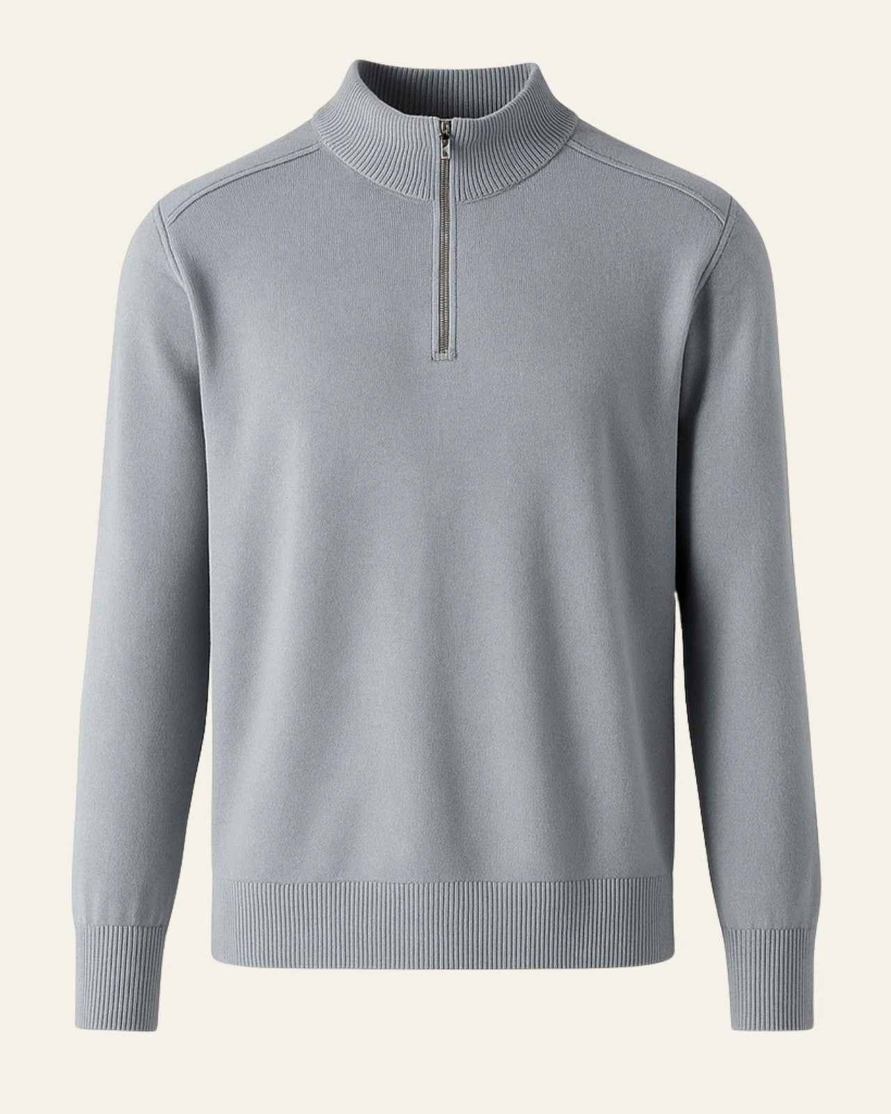 Aurazio Maglione di lana con zip parziale da uomo