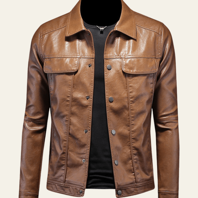 Aurazio Giacca biker in pelle vegana da uomo