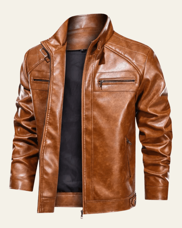 Aurazio Giacca da moto in ecopelle premium da uomo