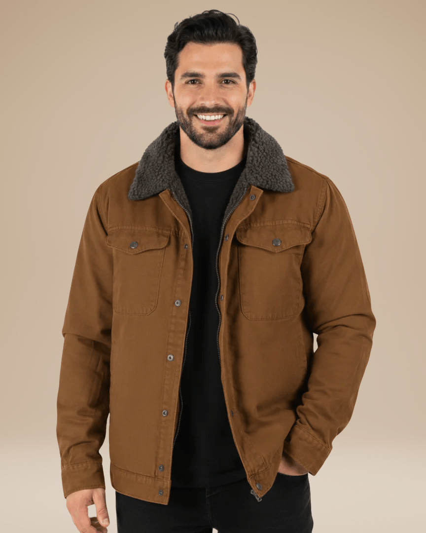 Aurazio Giacca Pile Foderata Uomo Calda E Casual Taglio Regolare Confortevole Per Autunno Inverno