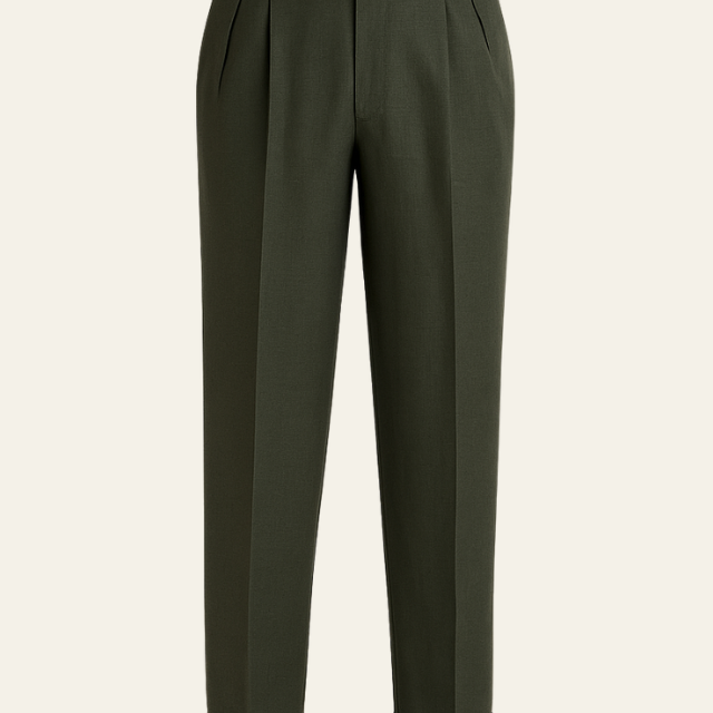 Pantaloni Uomo a Pieghe in Lino e Cotone Struttura Respiro