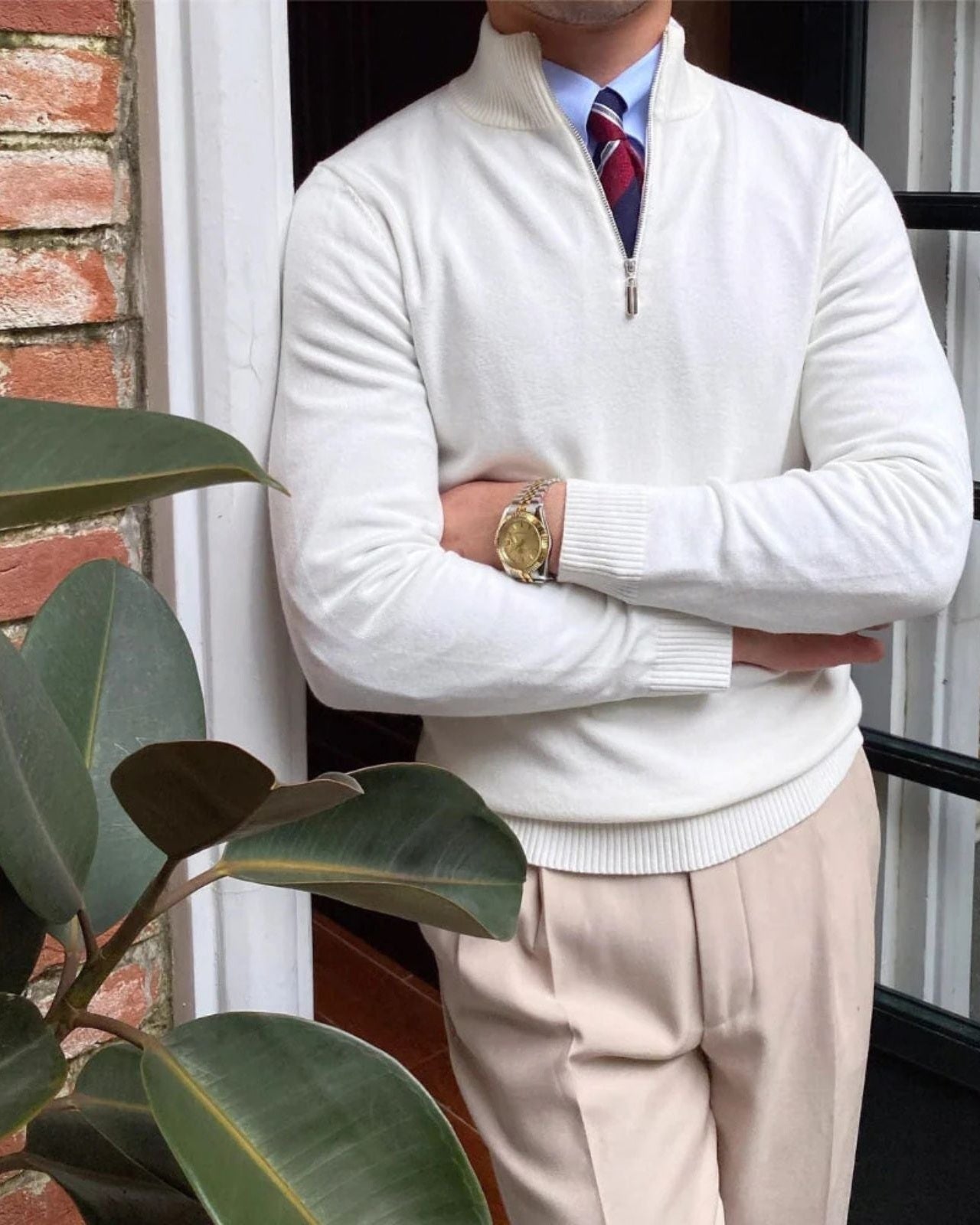 Aurazio Maglione con Collo Alto e Zip Parziale da uomo