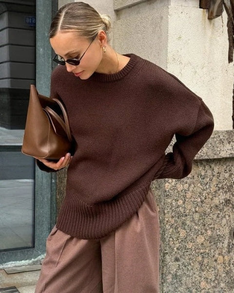 Maglione Donna Oversize in Misto Lana Spalle Scese