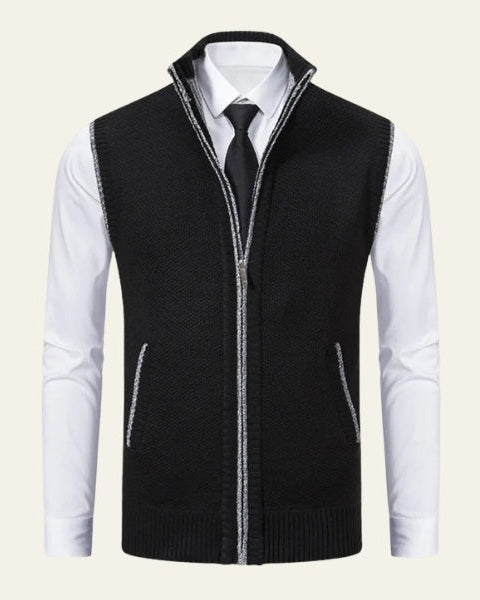 Aurazio Gilet di lana con zip da uomo elegante