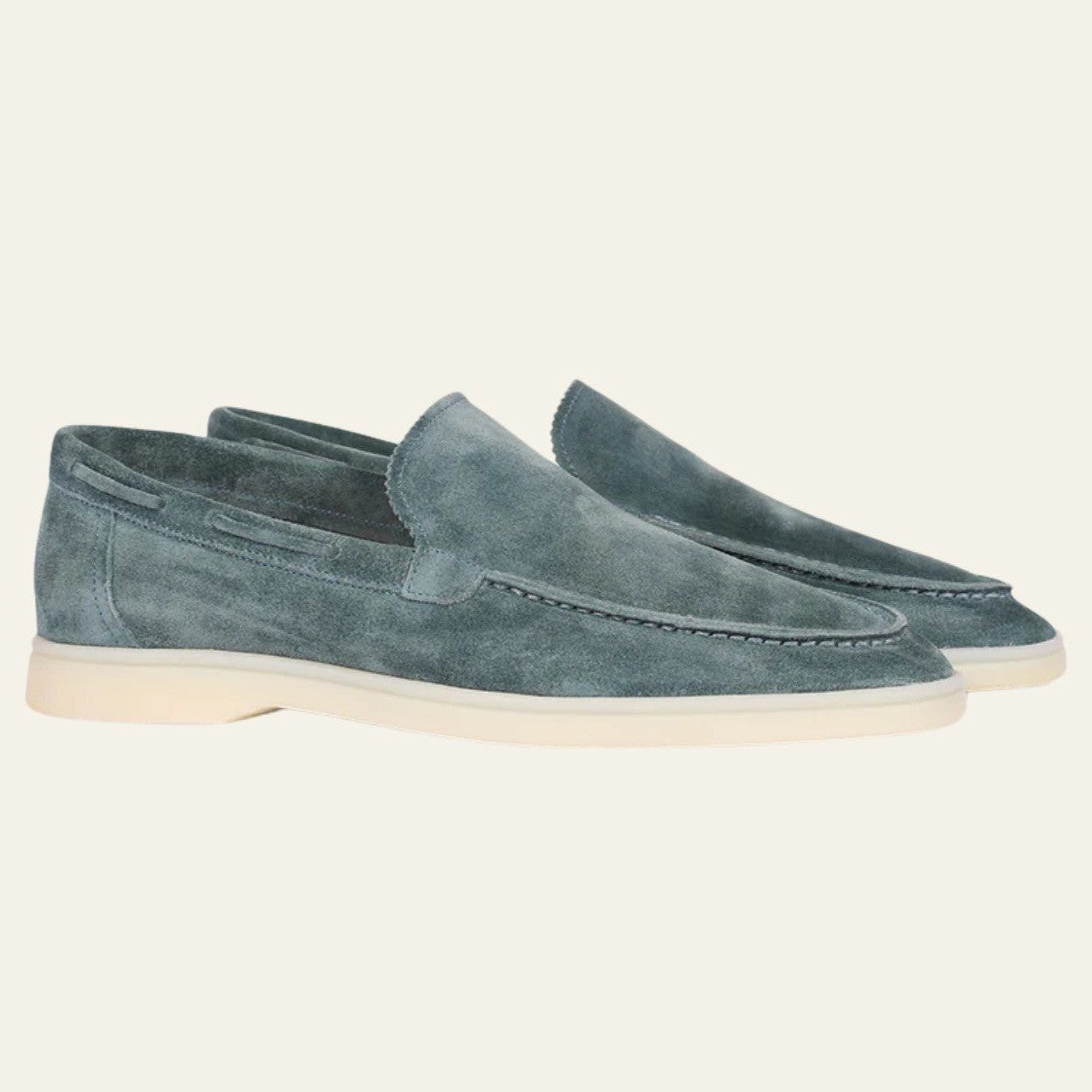 Mocassino Yacht Uomo in Suede Vegano Petrol Raffinatezza Discreta
