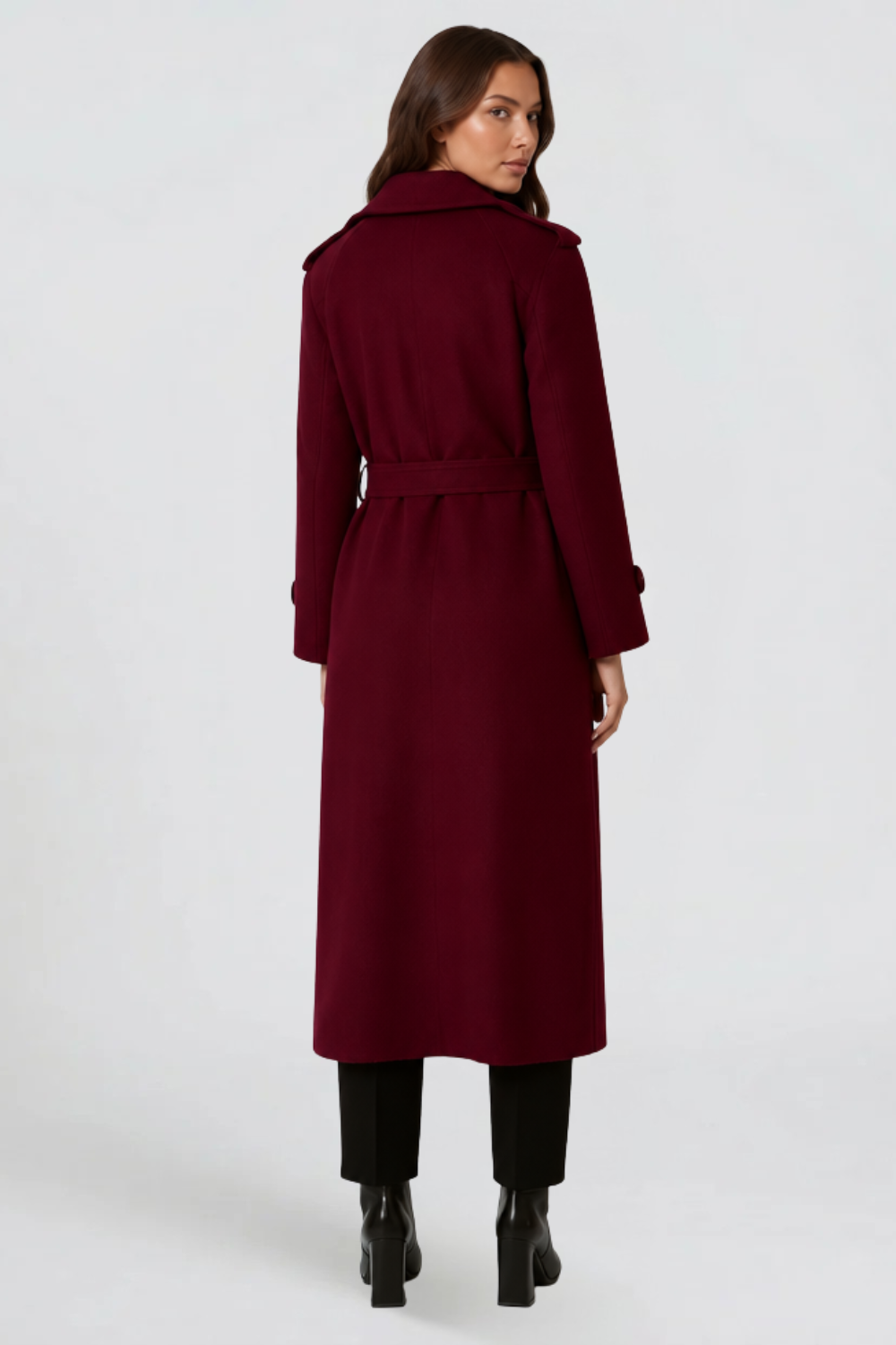 Trench Donna Lungo in Lana Doppiopetto Sartoriale