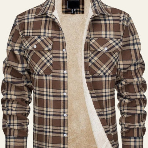 Aurazio Giacca in flanella con fodera sherpa da uomo