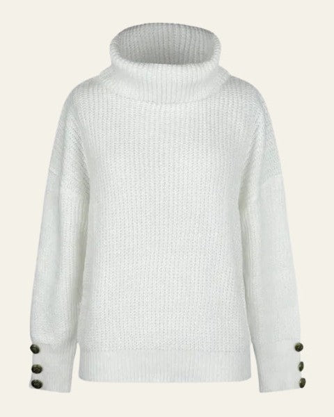 Aurazio Maglione a collo alto con bottoni da donna