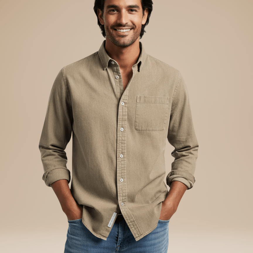 Aurazio Camicia Uomo Casual Elegante In Cotone Morbido Vestibilità Regolare Confortevole Per Ogni Occasione