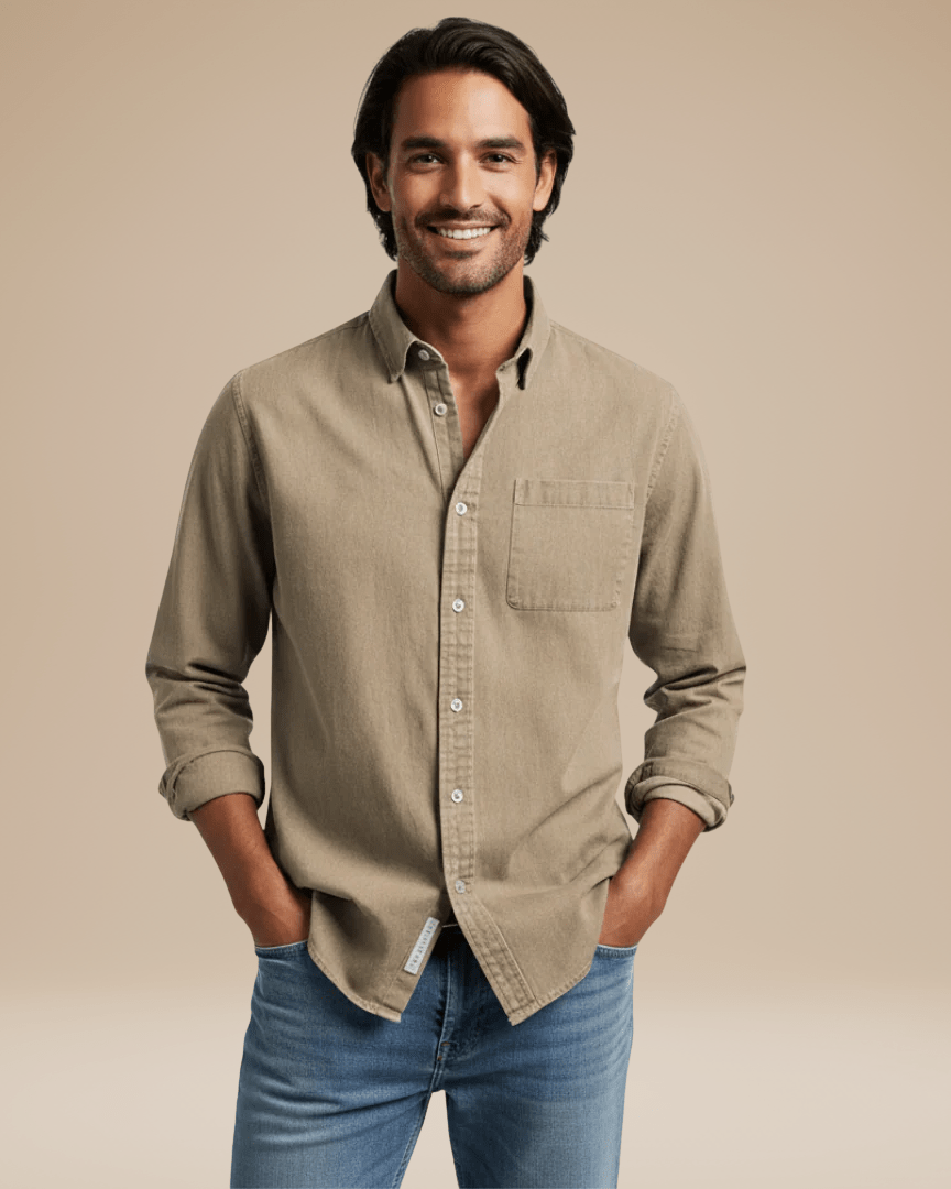 Aurazio Camicia Uomo Casual Elegante In Cotone Morbido Vestibilità Regolare Confortevole Per Ogni Occasione