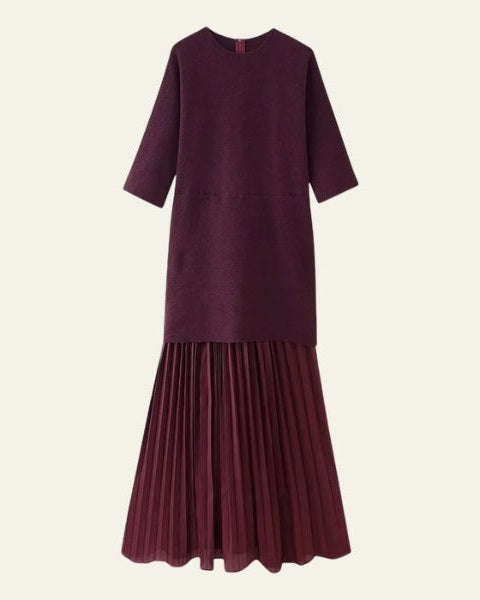 Aurazio Vestito in Maglia Plissettata da Donna