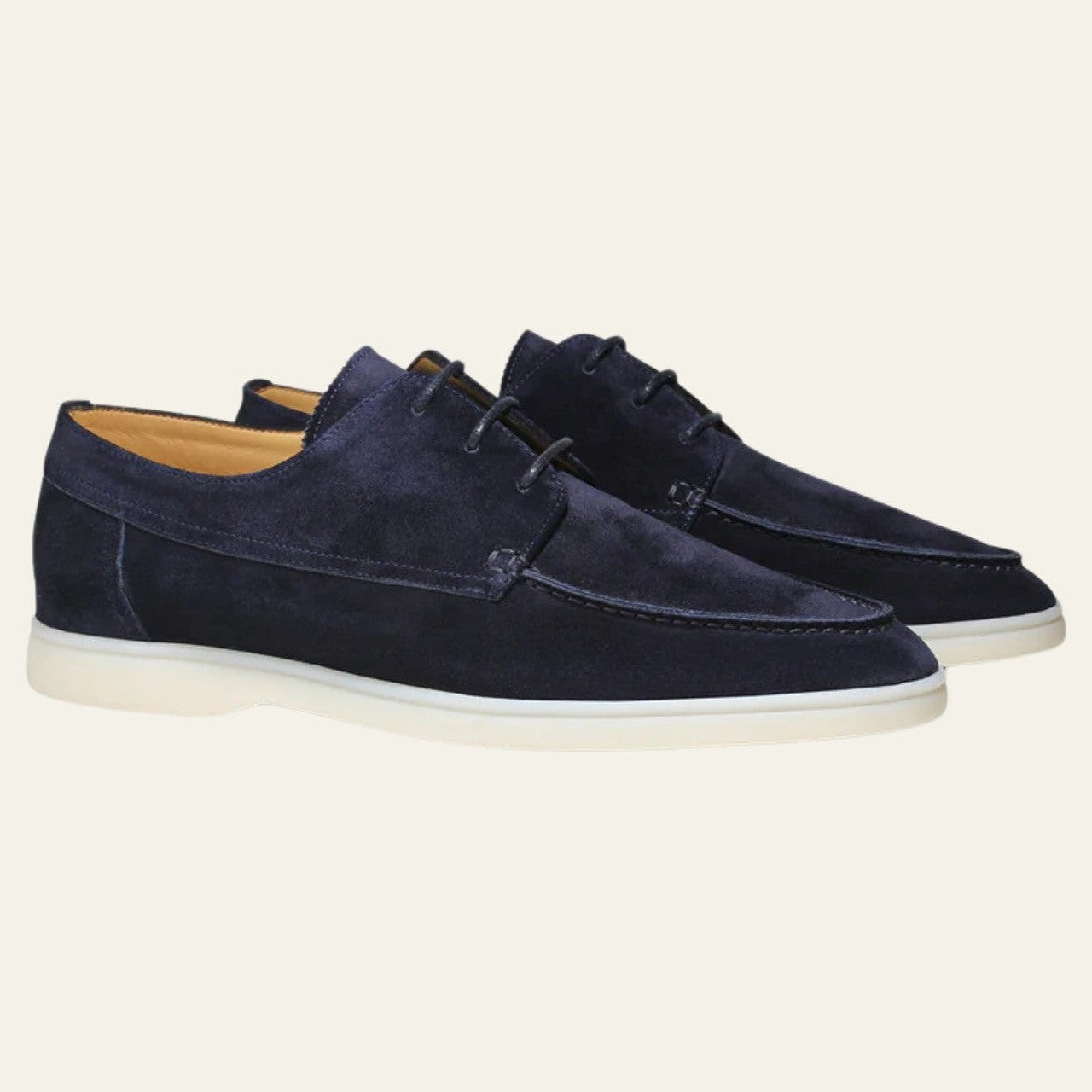 Aurazio Mocassino da barca in camoscio blu navy da uomo