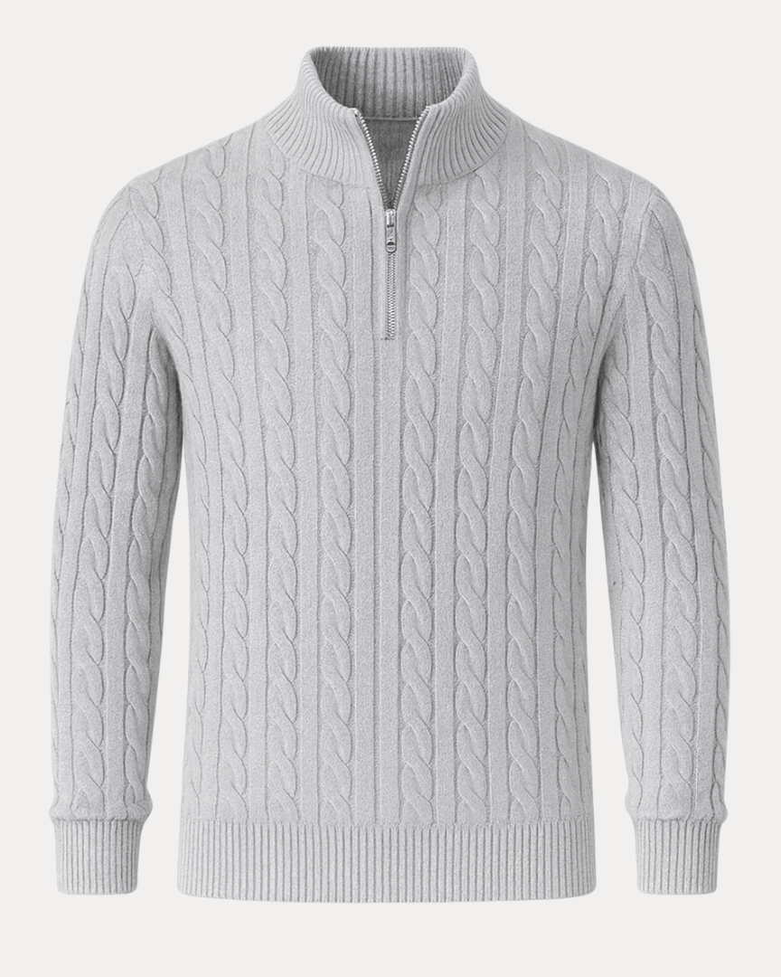 Aurazio Maglione A Treccia Con Mezza Zip Unisex Comfort E Stile Per Ogni Occasione