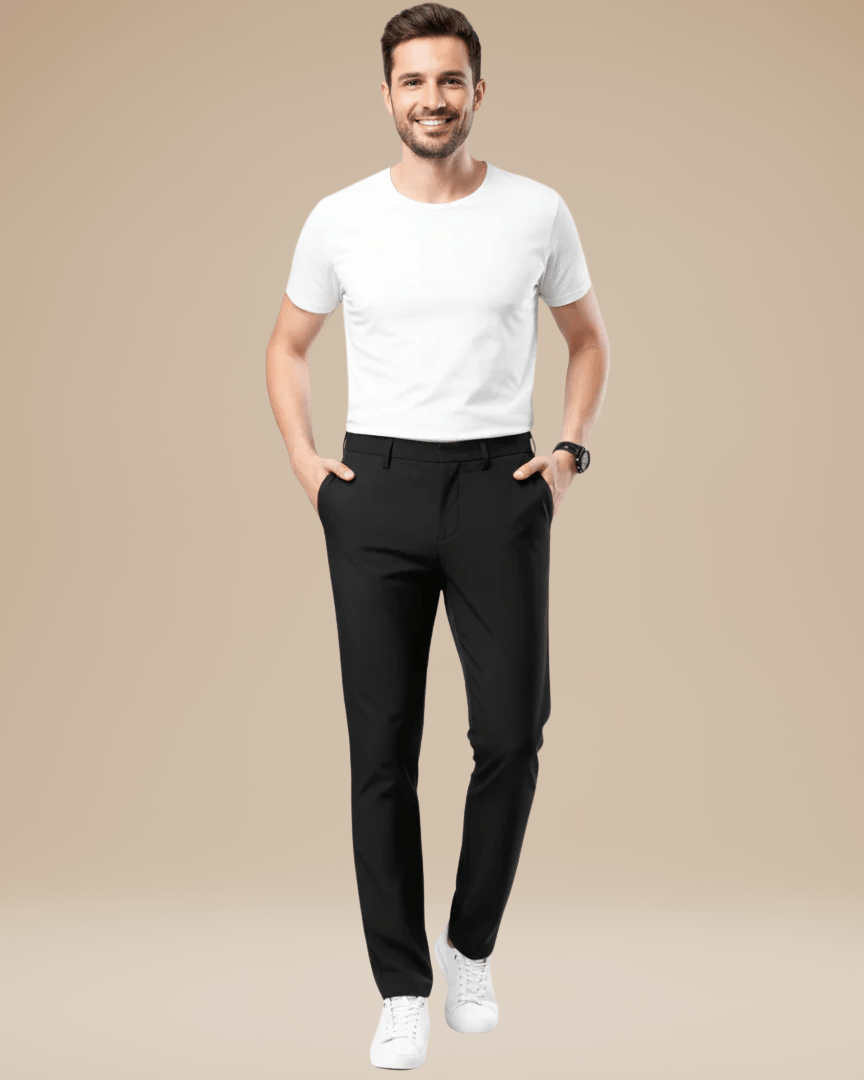 Aurazio Pantaloni Slim Da Uomo In Tessuto Tecnico Elasticizzato Confortevoli E Leggeri