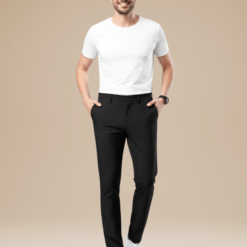 Aurazio Pantaloni Slim Da Uomo In Tessuto Tecnico Elasticizzato Confortevoli E Leggeri
