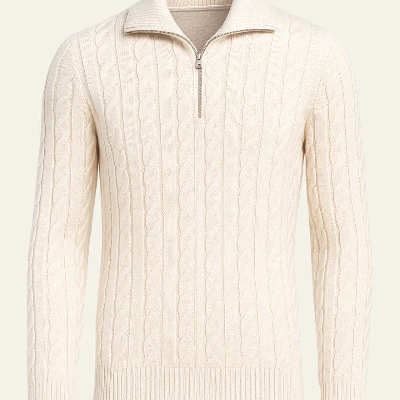 Aurazio Maglione lavorato a maglia con zip da uomo