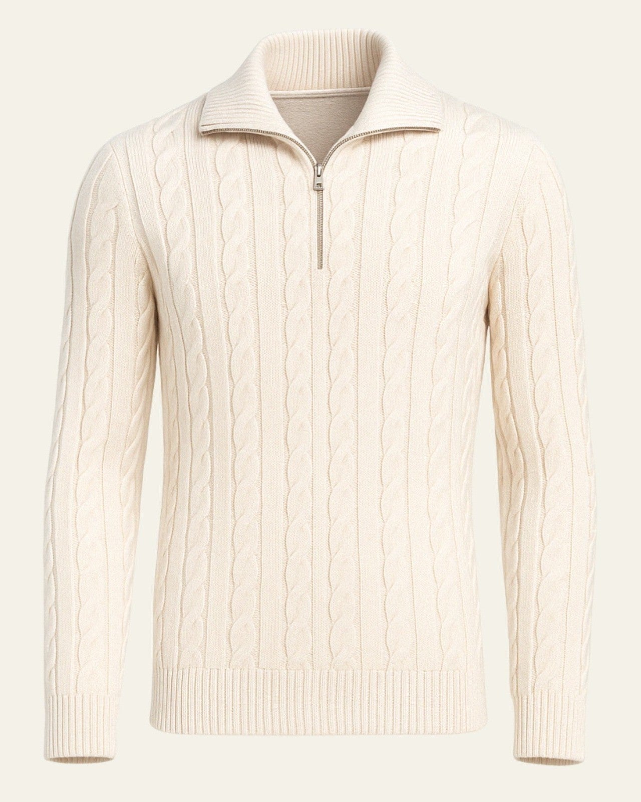 Aurazio Maglione lavorato a maglia con zip da uomo