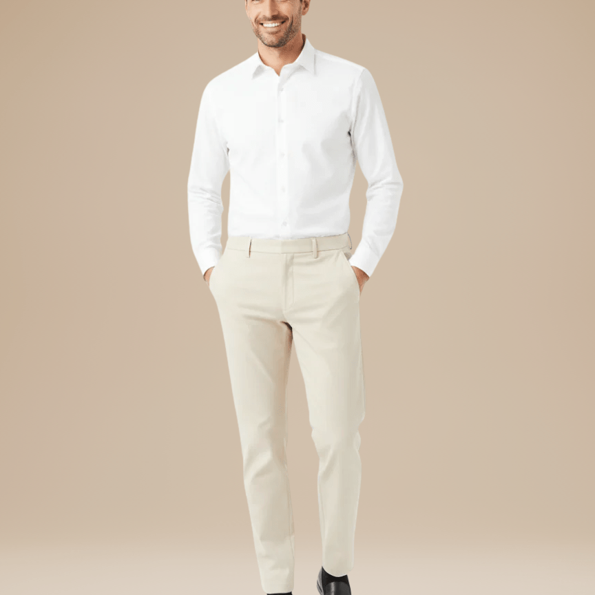Aurazio Pantaloni Slim-Tapered Da Uomo Slim Fit Tessuto Tecnico Leggero Confortevoli