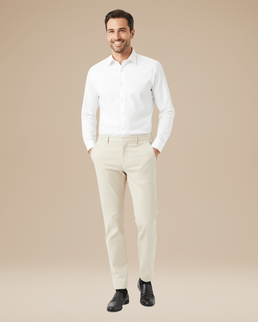 Aurazio Pantaloni Slim-Tapered Da Uomo Slim Fit Tessuto Tecnico Leggero Confortevoli