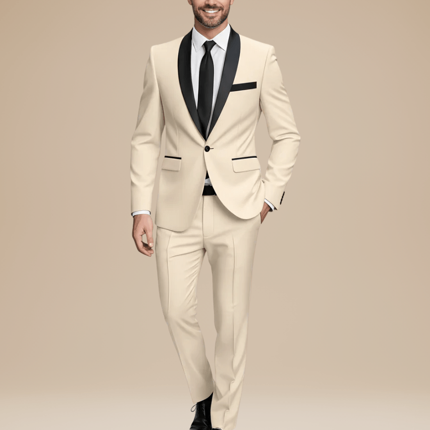 Aurazio Abito Due Pezzi Uomo Elegante Moderno Per Cerimonie Raffinato Completo Alta Gamma