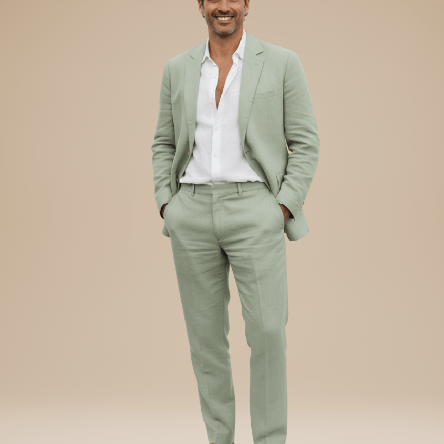 Aurazio Abito Sartoriale Uomo In Lino Traspirante Per Matrimoni E Eventi Estivi In Città