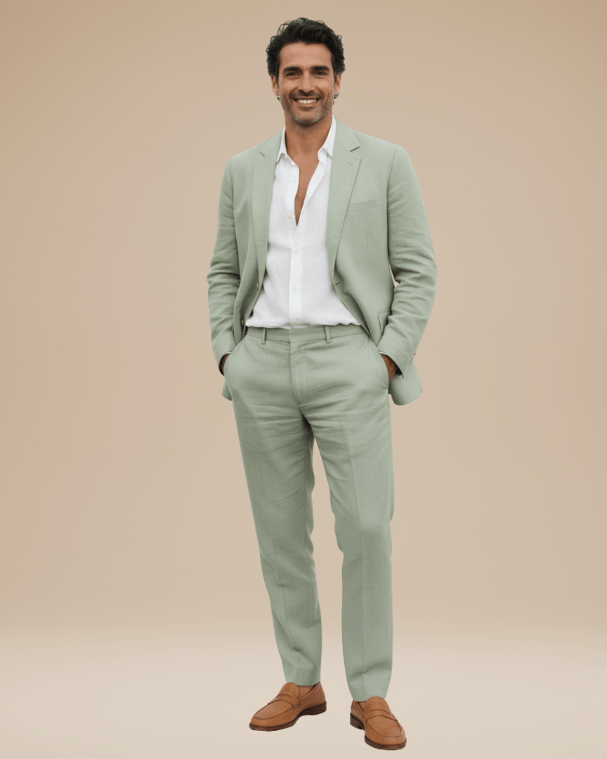 Aurazio Abito Sartoriale Uomo In Lino Traspirante Per Matrimoni E Eventi Estivi In Città