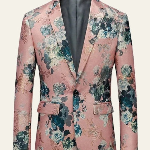 Aurazio Blazer floreale da completo da uomo
