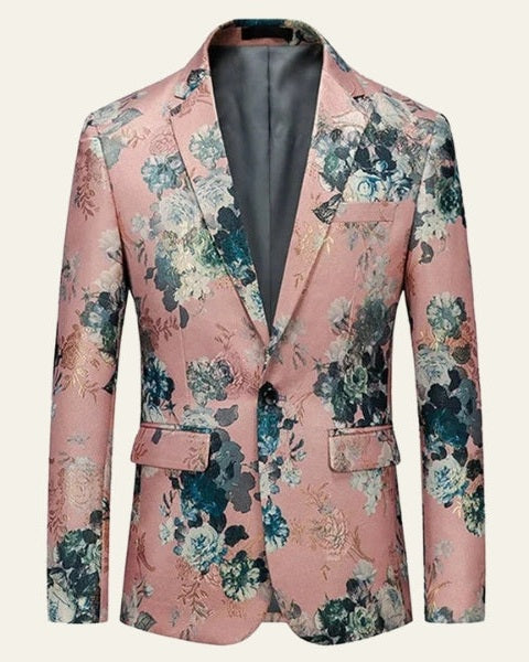 Aurazio Blazer floreale da completo da uomo