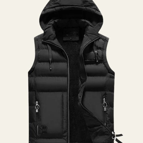 Aurazio Gilet imbottito con cappuccio da uomo